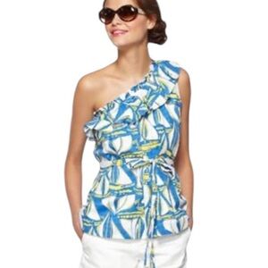 Lilly Pulitzer One Shoulder Blouse